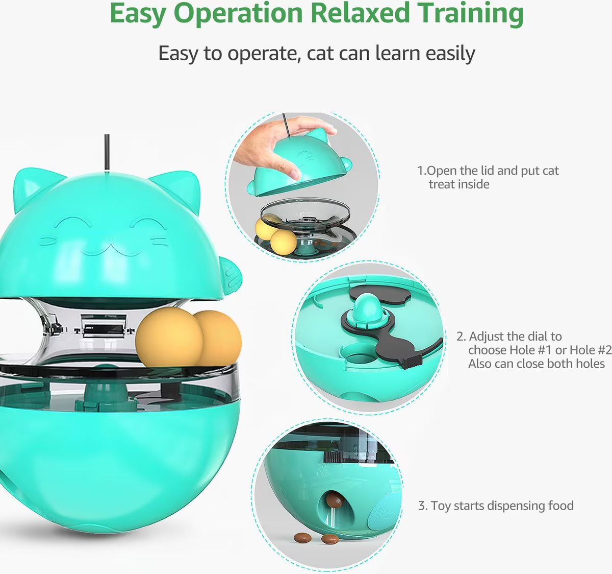 Juguete Interactivo Tambaleante para Gato – Con Dispensador de Comida